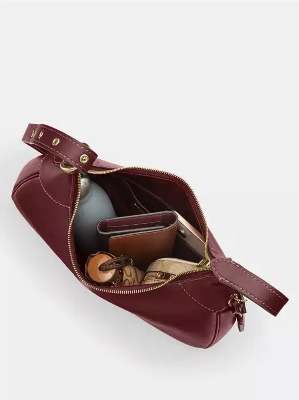 NWT Coach Ella Burgundy Leather Hobo with Gold Hardware